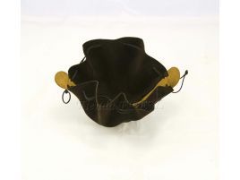 Bolsa pequeña medieval de piel. Limosnera 10x10cm