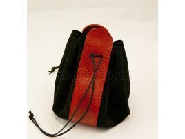 Bolsa pequeña medieval de piel. Limosnera 10x10cm