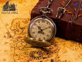 Reloj de bolsillo mecánico cuerda explorador steampunk