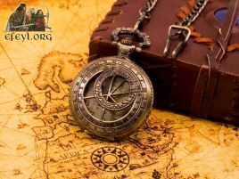 Reloj de bolsillo mecánico cuerda explorador steampunk