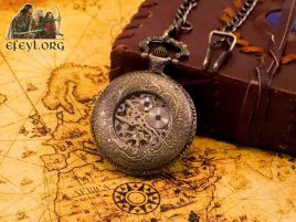 Reloj de bolsillo mecánico cuerda explorador steampunk