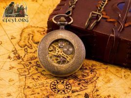 Reloj de bolsillo mecánico cuerda steampunk engranajes