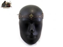 Tiara diadema piel medieval frente remaches 4