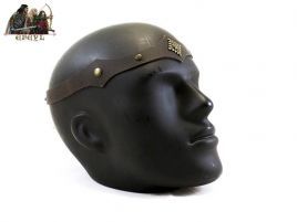 Tiara diadema piel medieval frente remaches 4