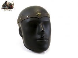 Tiara diadema piel medieval frente remaches 4
