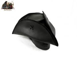Sombrero cuero piel pirata tres picos tricornio
