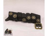 Cinturón medieval deluxe con gran hebilla