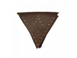 Bolsa medieval triangular cuero piel decorada remaches