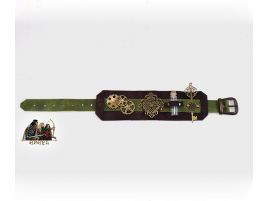 Brazalete piel steampunk complemento victoriano 109