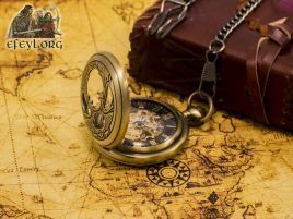 reloj bolsillo steampunk mecanico cadena cuerda