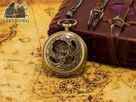 reloj bolsillo steampunk mecanico cadena cuerda