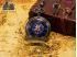 reloj bolsillo mecanico negro steampunk azul cuerda cadena