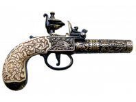 Pistola de cañón metálico grabado 1795