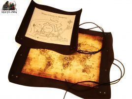 porta pergaminos piel funda cuero papel medieval rollo