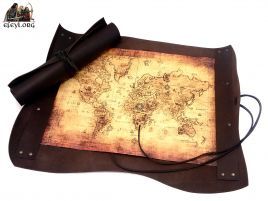 porta pergaminos piel funda cuero papel medieval rollo