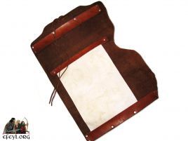 porta pergaminos piel funda cuero papel medieval rollo