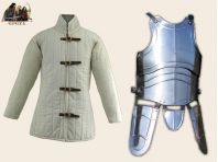 Gambeson crudo coraza acero escarcelas