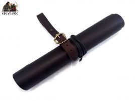 porta pergaminos piel funda cuero papel mapa medieval rollo