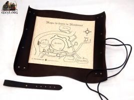 porta pergaminos piel funda cuero papel mapa medieval rollo