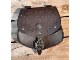 Bolsa piel grabados medieval cuero
