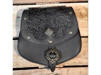 Bolsa piel grabados medieval cuero