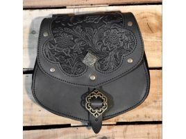 Bolsa piel grabados medieval cuero