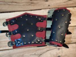 Brazales piel remaches rustico vikingo medieval