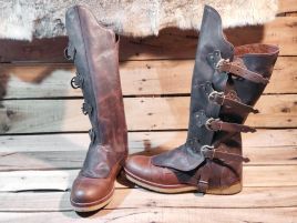 Polainas cubrebotas piel hebillas