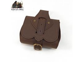 Bolsa piel cuero caballero medieval limosnera