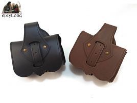 Bolsa piel cuero caballero medieval limosnera