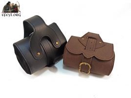 Bolsa piel cuero caballero medieval limosnera