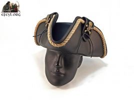 Sombrero pirata cuero decorado calavera