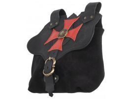 Bolsa de piel riñonera diseño templario