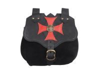 Bolsa de piel riñonera diseño templario