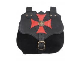 Bolsa de piel riñonera diseño templario