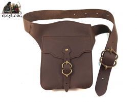 Bolsa cuero cinturon medieval reinonera