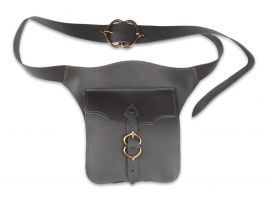 Bolsa cuero cinturon medieval reinonera
