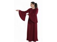 Túnica interior de algodón o camisón burdeos