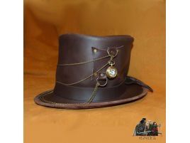 Sombrero de copa Steampunk de piel