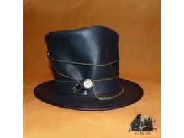 Sombrero de copa Steampunk de piel