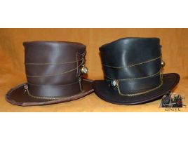 Sombrero de copa Steampunk de piel