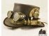 Sombrero de copa Steampunk de piel