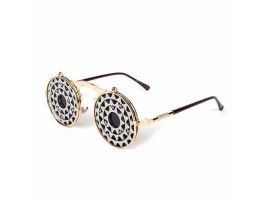 Gafas de sol retro steampunk redondas abatibles 1