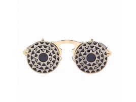 Gafas de sol retro steampunk redondas abatibles 1