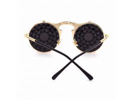 Gafas de sol retro steampunk redondas abatibles 1
