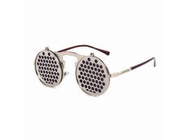 Gafas de sol retro steampunk redondas abatibles 1
