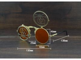 Gafas de sol retro steampunk redondas abatibles 1
